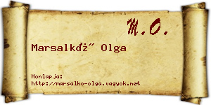 Marsalkó Olga névjegykártya