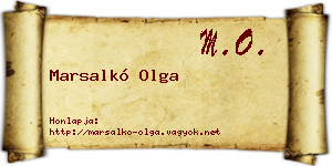Marsalkó Olga névjegykártya